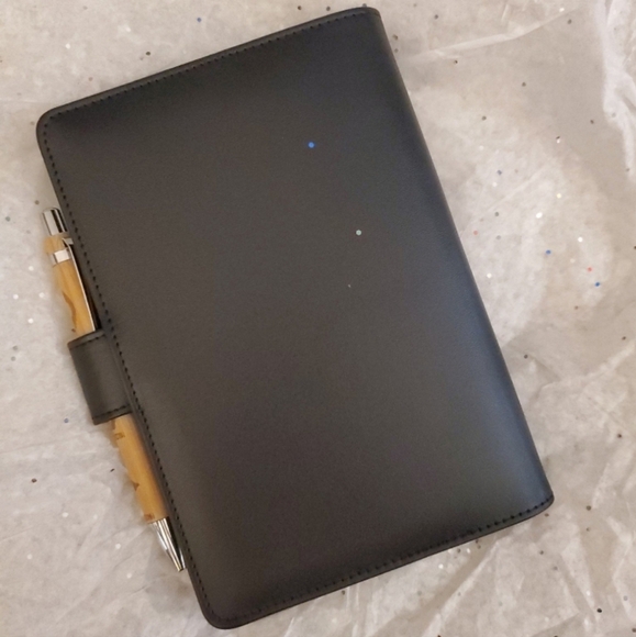 Handmade Pink, Black & Brow Embellished Agenda & Custom Luxury Engraved Wood Pen - Picture 2 of 5